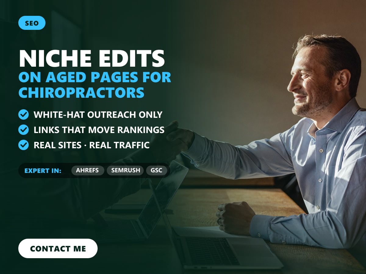 Niche edits on aged pages for chiropractors — image 1