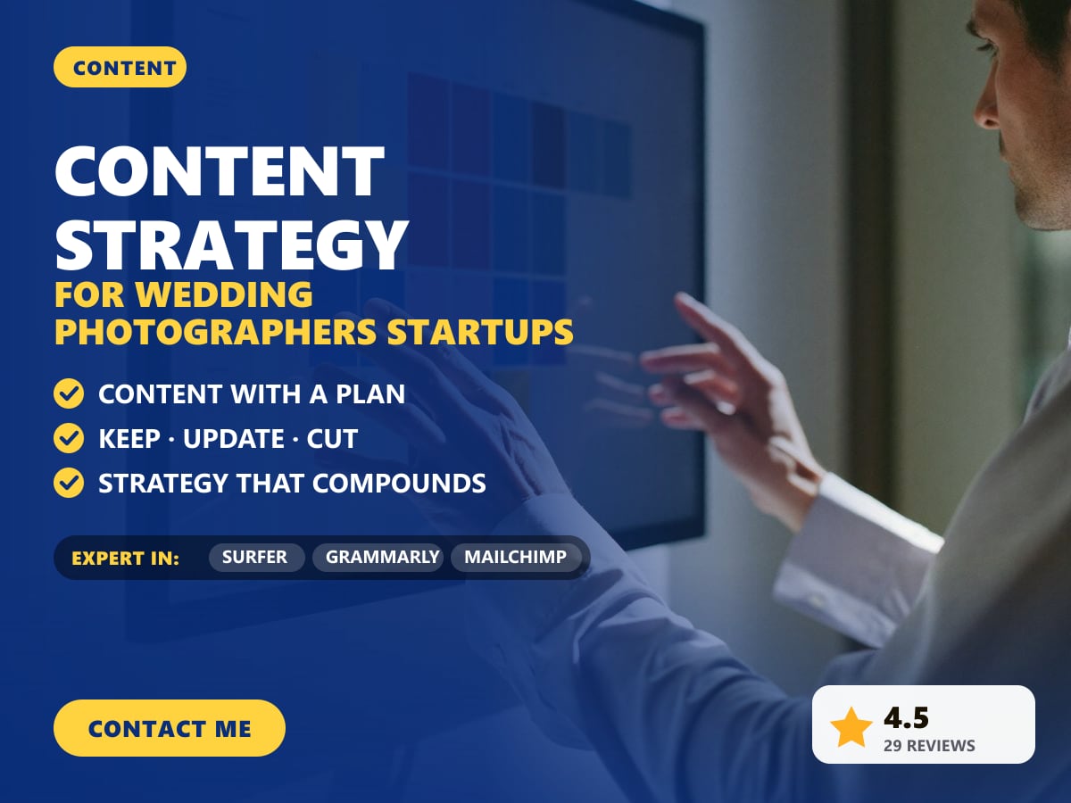 Content strategy for wedding photographers startups — image 1