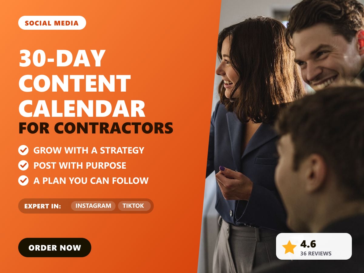 30-day content calendar for contractors — image 1