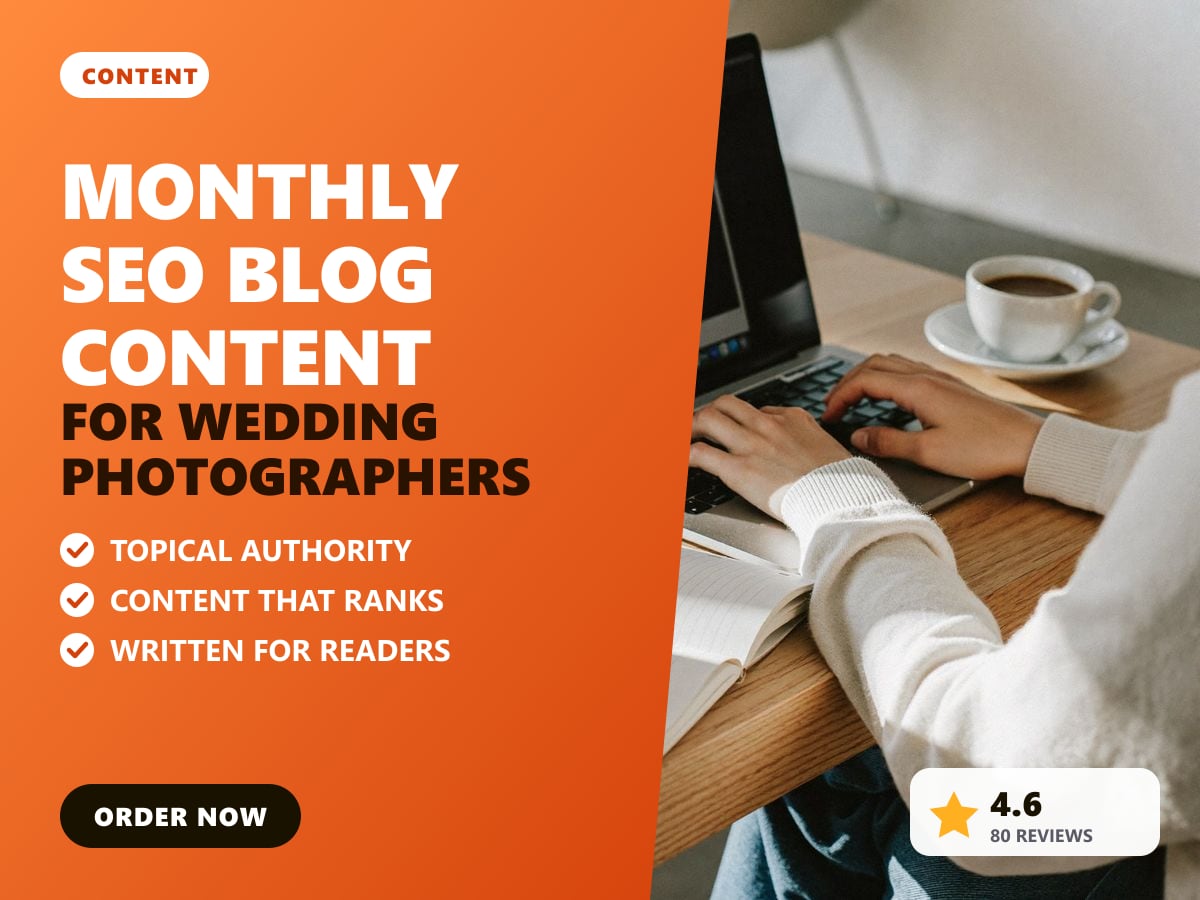 Monthly SEO blog content for wedding photographers — image 1